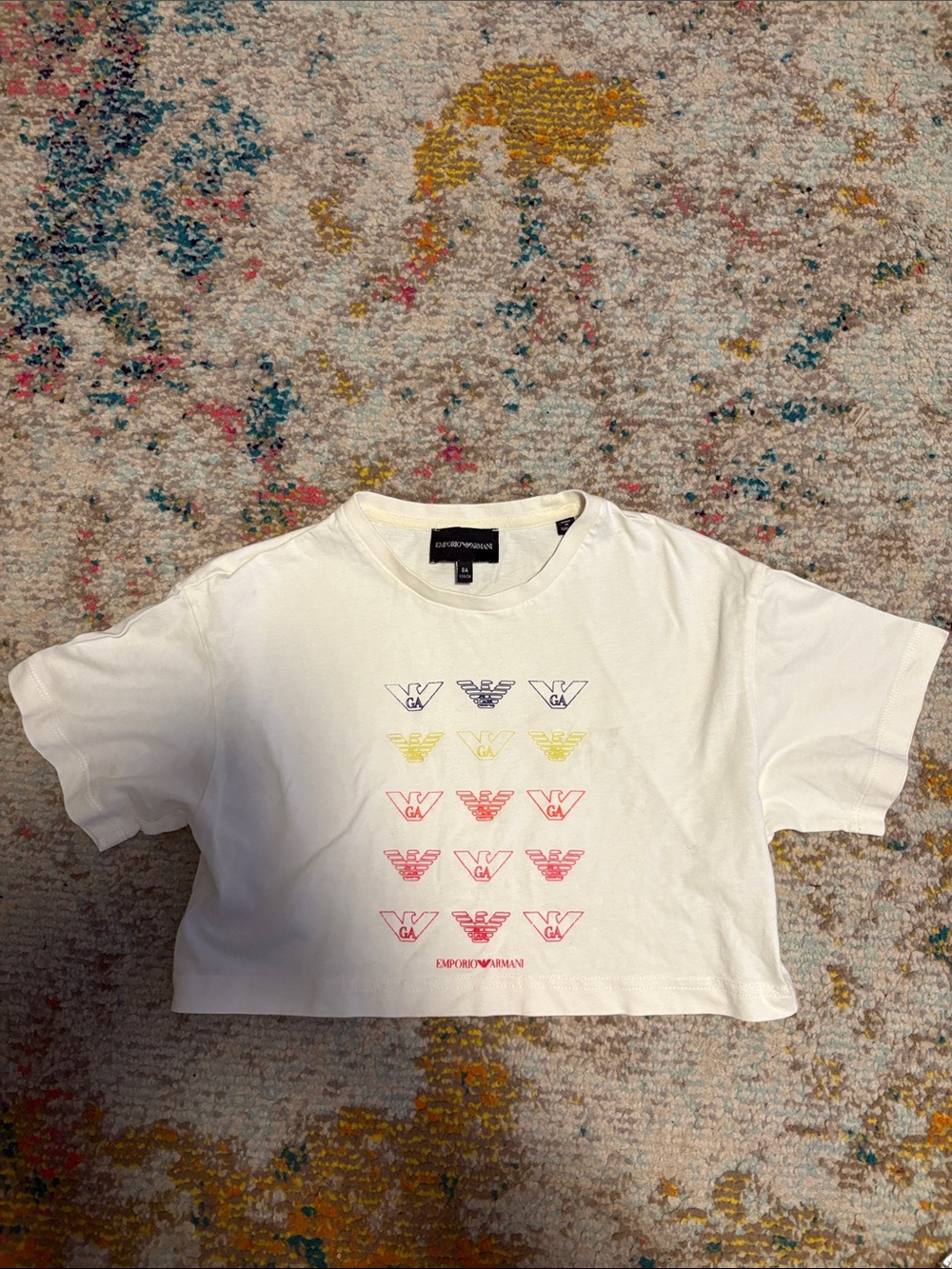 Emporio Armani kids cropped t shirt